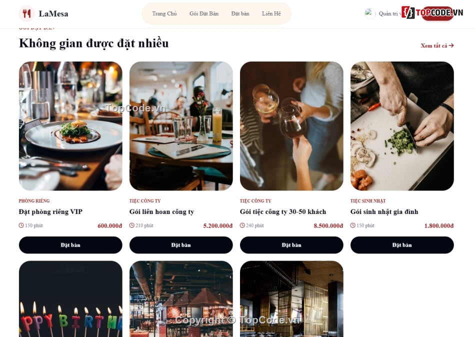 web đặt hàng,website nhà hàng,nhà hàng